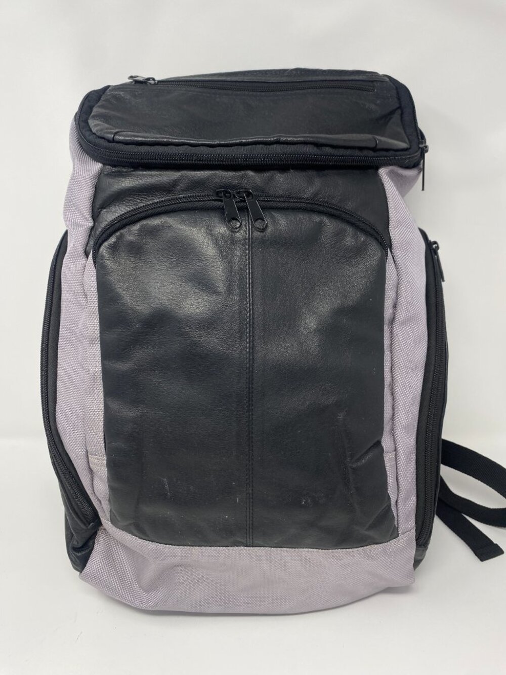 Vintage Wilsons Leather M Julian Backpack Black Gray Leather Canvas